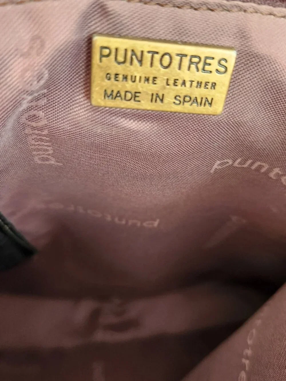 Puntotres black leather laptop messenger briefcase bag Spain